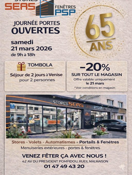 Journée Portes Ouvertes exceptionnelle, le samedi 21 mars 2026, -20 % sur tout le magasin